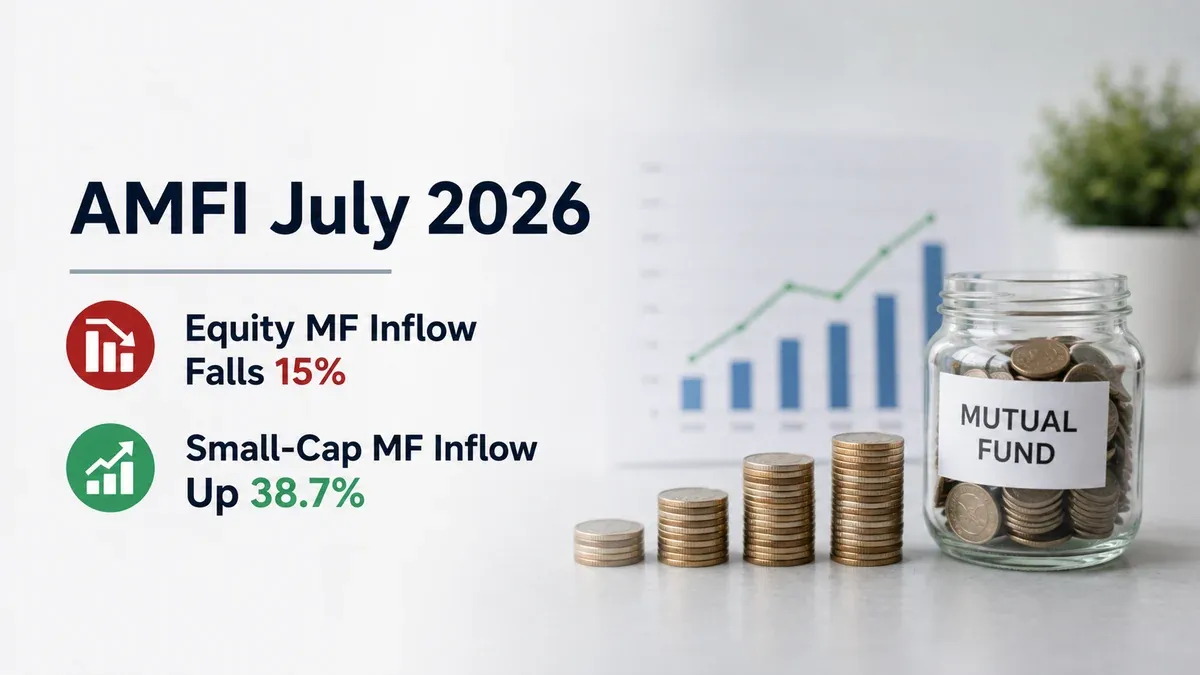 amfi july 2026 data equity mutual fund inflows fall 15 small cap funds record high AMFI July 2026 Data