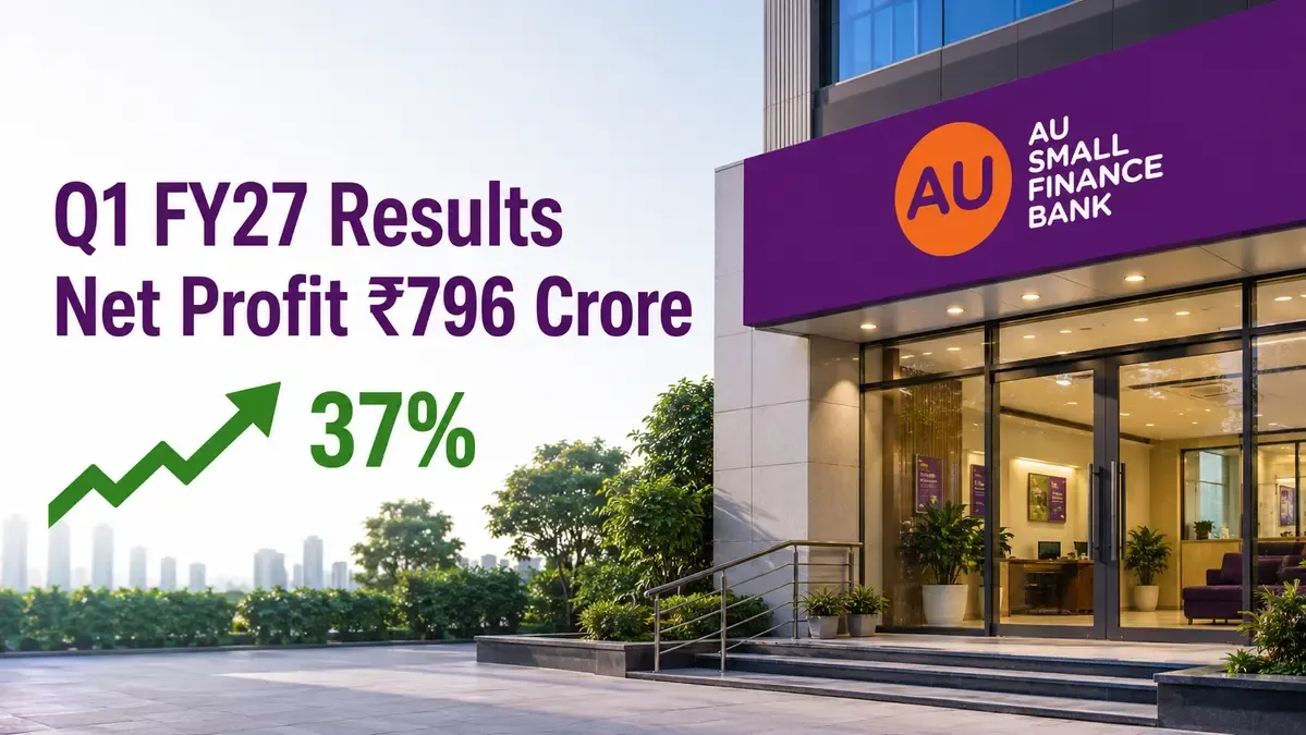 AU Small Finance Bank Q1 FY27 Results: Net Profit Jumps 37% To ₹796 Crore
