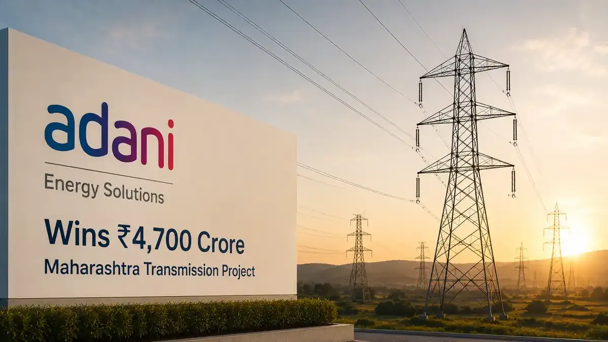 adani energy solutions wins 4700 crore maharashtra transmission project shares rise Adani Energy Solutions Bags ₹4,700 Crore Maharashtra Transmission Project