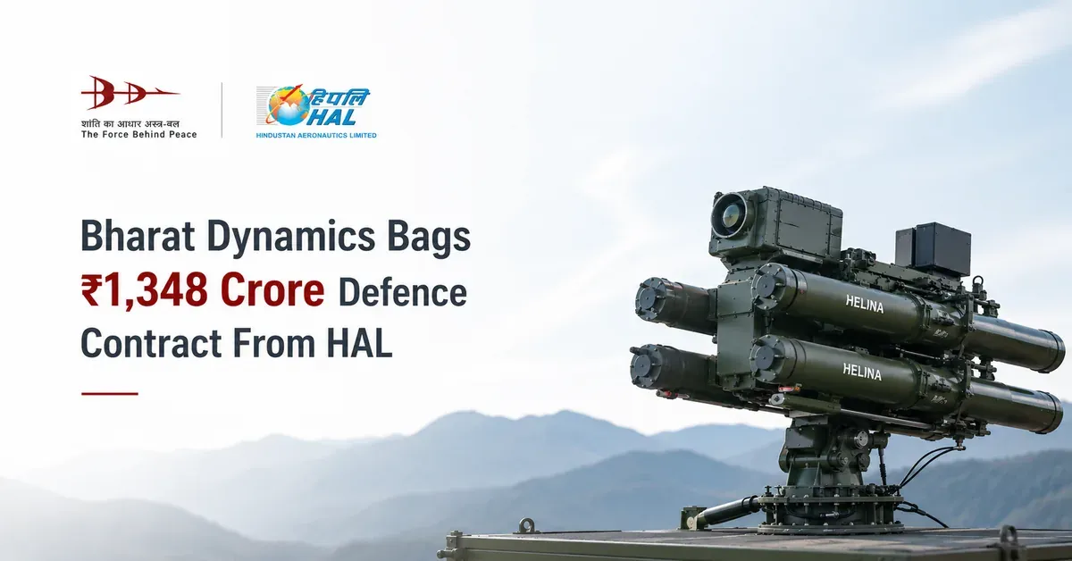Bharat Dynamics Bags ₹1,348 Crore Defence Contract From HAL
