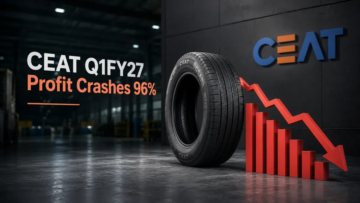 ceat q1fy27 results profit crash raw material cost west asia 2026 CEAT Q1FY27 Results