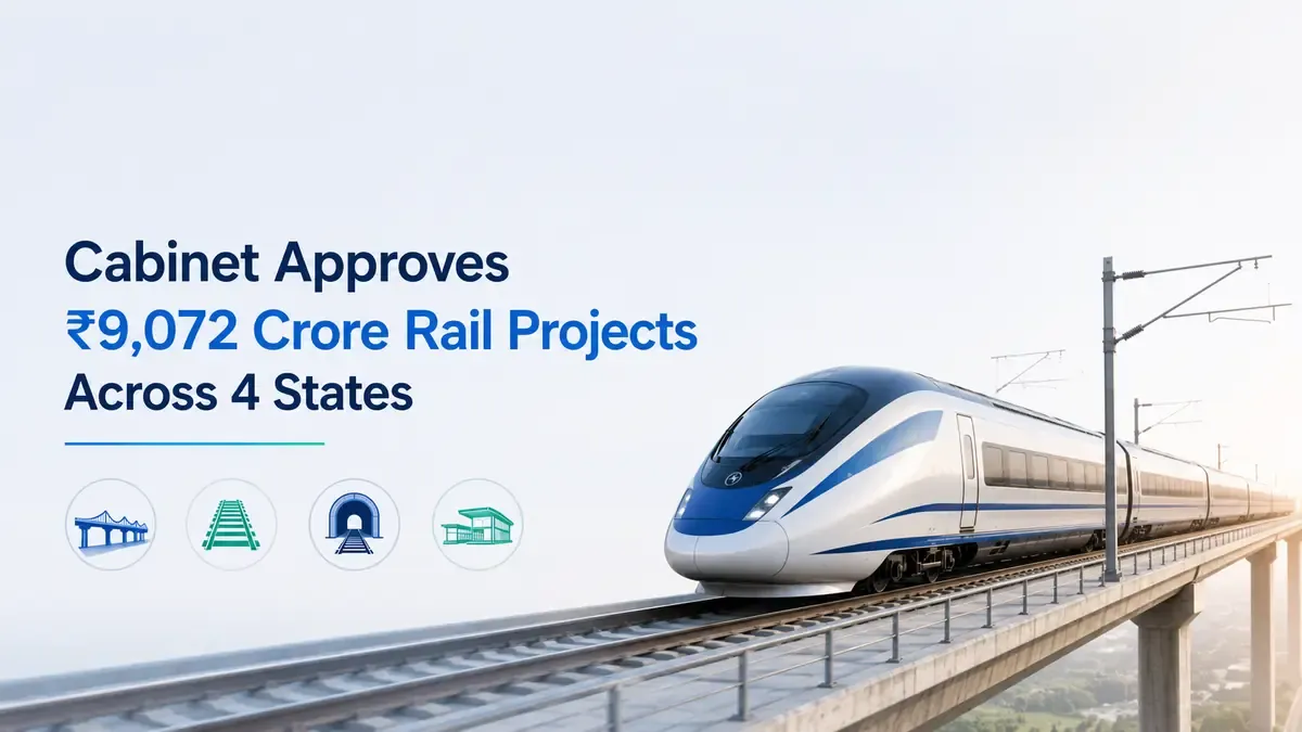 Cabinet Approves ₹9,072 Crore Rail Projects Across 4 States