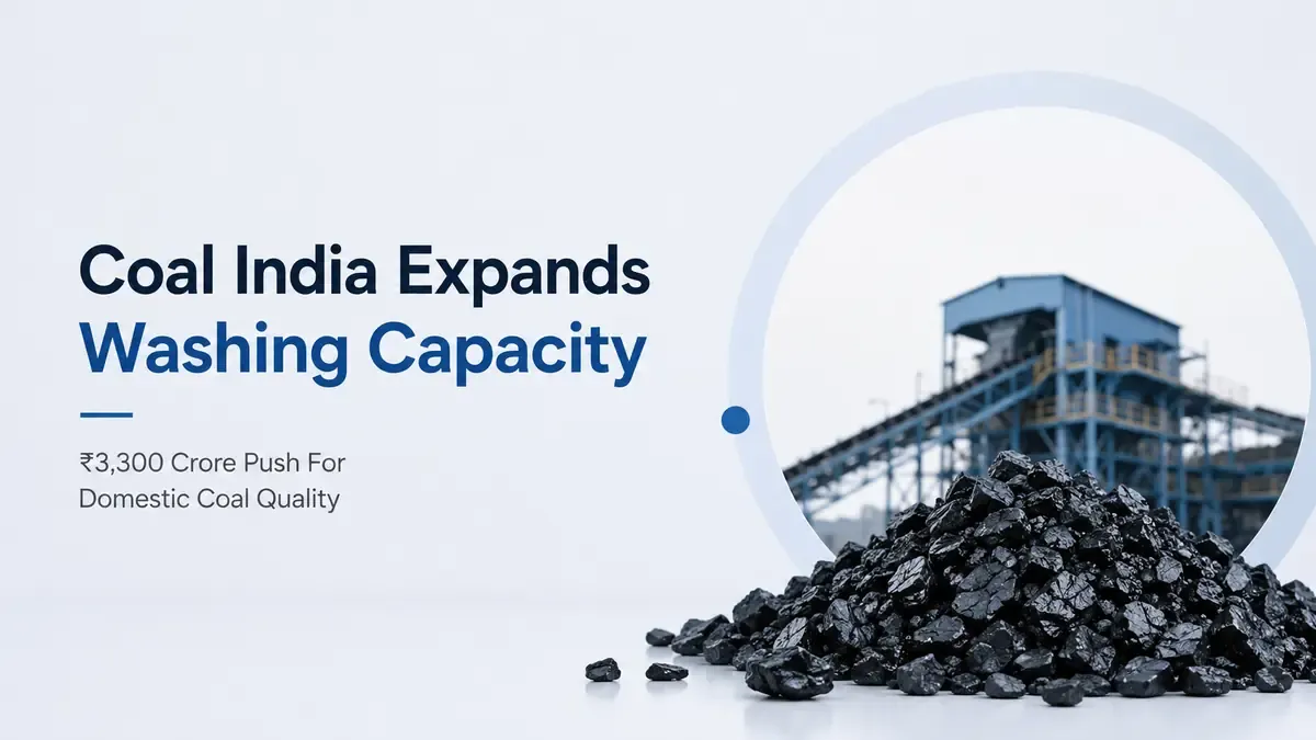 Coal India Expands Washing Capacity With ₹3,300 Crore Push For Domestic Coal Quality