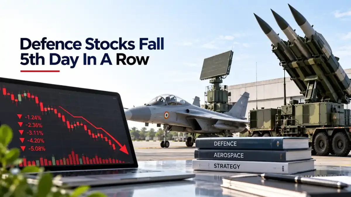 defence stocks extend five day losing streak Defence Stocks Fall For 5th Straight Session; Nifty India Defence Index Down 1% In Early Trade