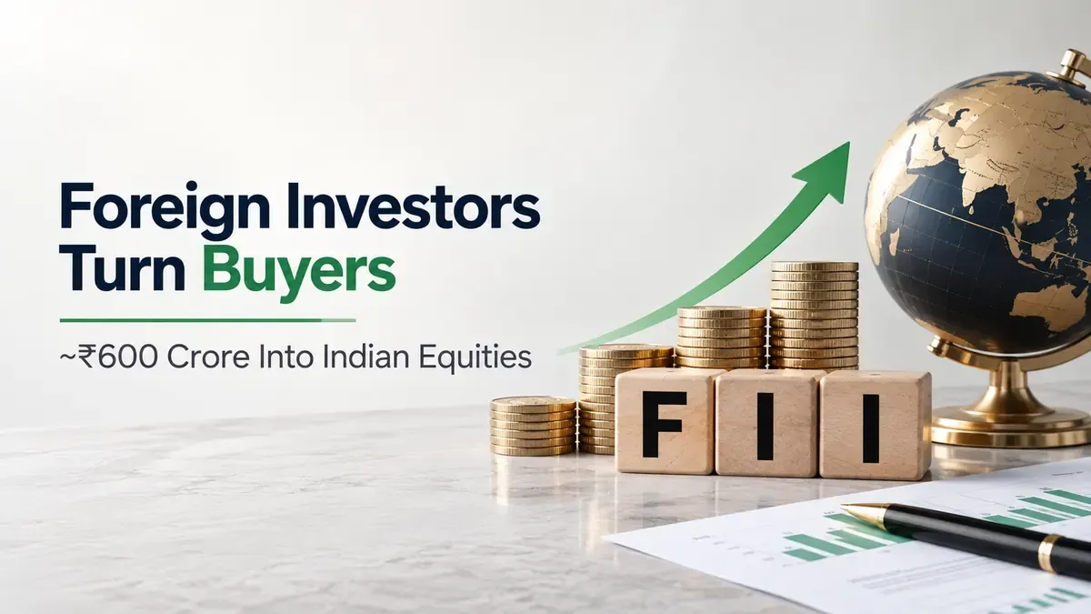 fiis turn buyers with 600 crore fii inflow as diis add 1020 crore Foreign Investors Turn Buyers As FIIs Bring ~₹600 Crore Into Indian Equities