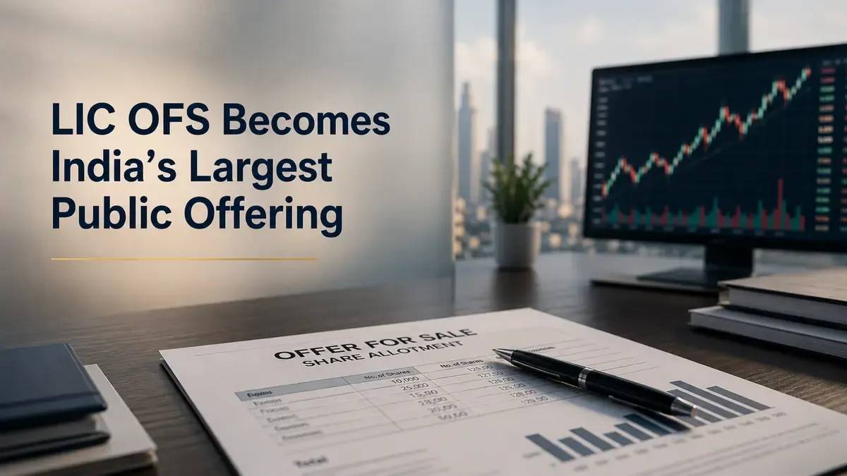 government raises rs 31552 crore through lic ofs public shareholding reaches 10 Government Raises ₹31,552 Crore