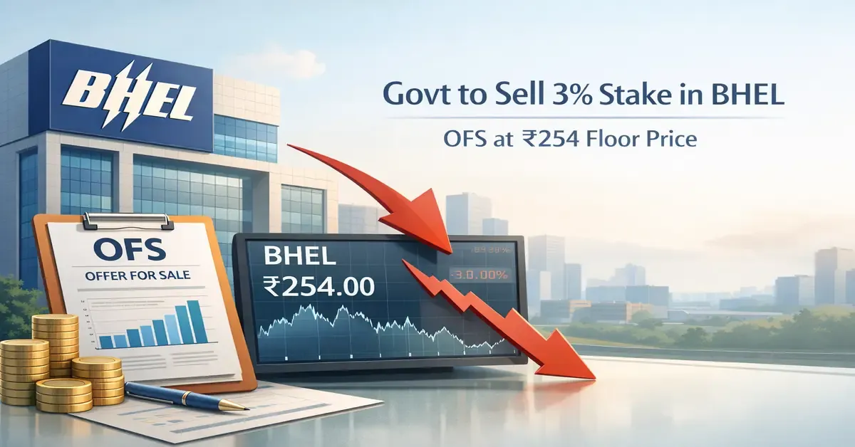 Govt to Sell 3% Stake in BHEL via OFS at ₹254 Floor Price 