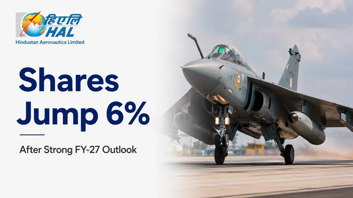 hal shares jump nearly 6 percent order book strong fy 27 outlook HAL Shares Jump Nearly 6% On ₹2.55 Lakh