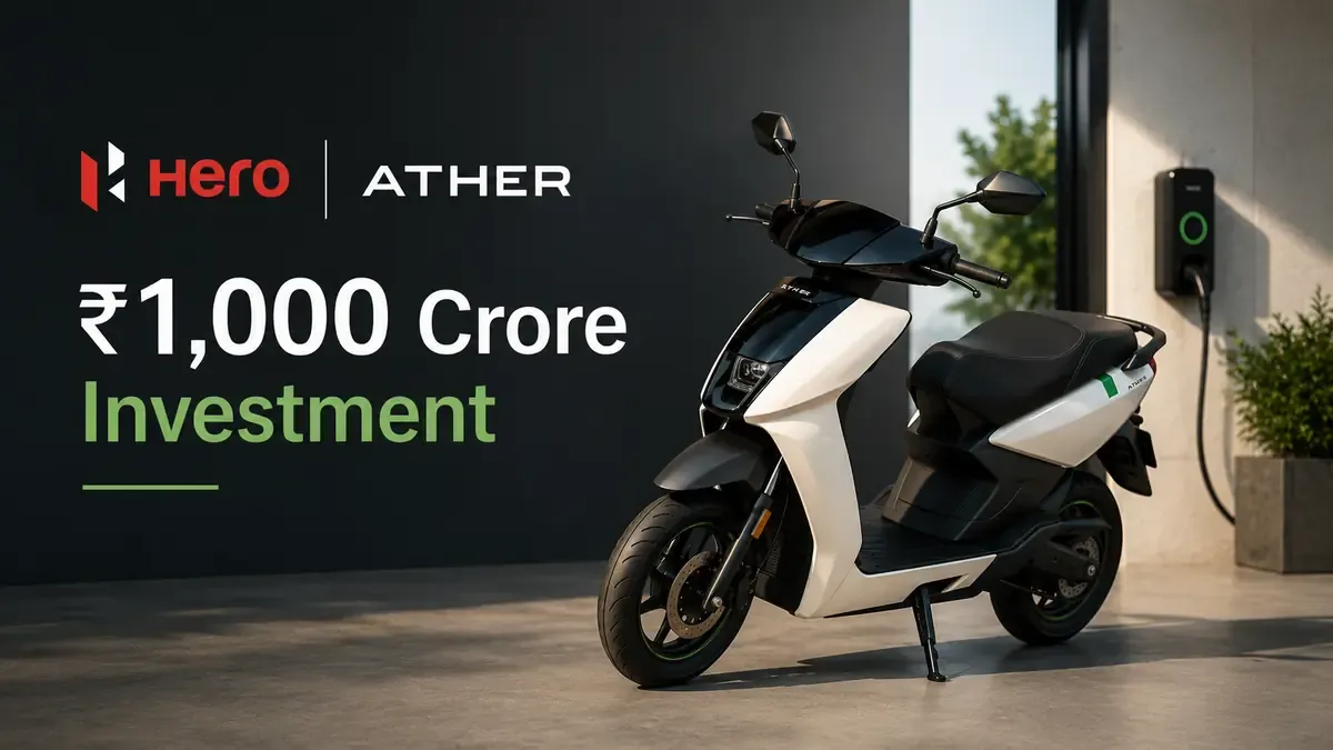 Hero MotoCorp Backs Ather Energy With ₹1,000 Crore Investment; Shares Rise