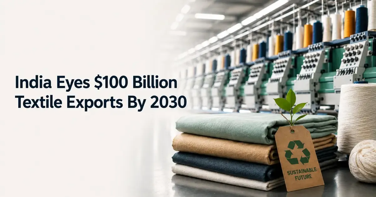 india-targets-100-billion-textile-exports-by-2030 India Eyes $100 Billion Textile Exports By 2030, Focus Shifts To Sustainability And FTAs