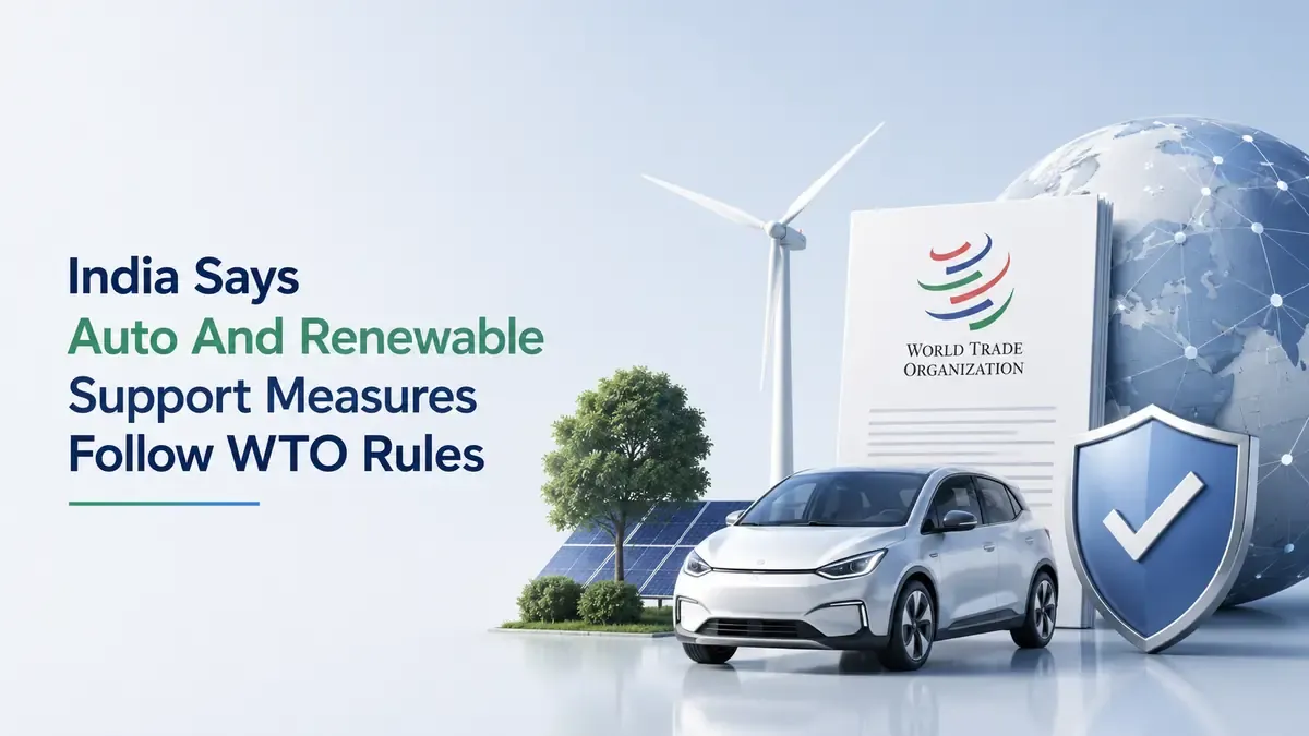 India Says Auto And Renewable Energy Support Measures Follow WTO Rules