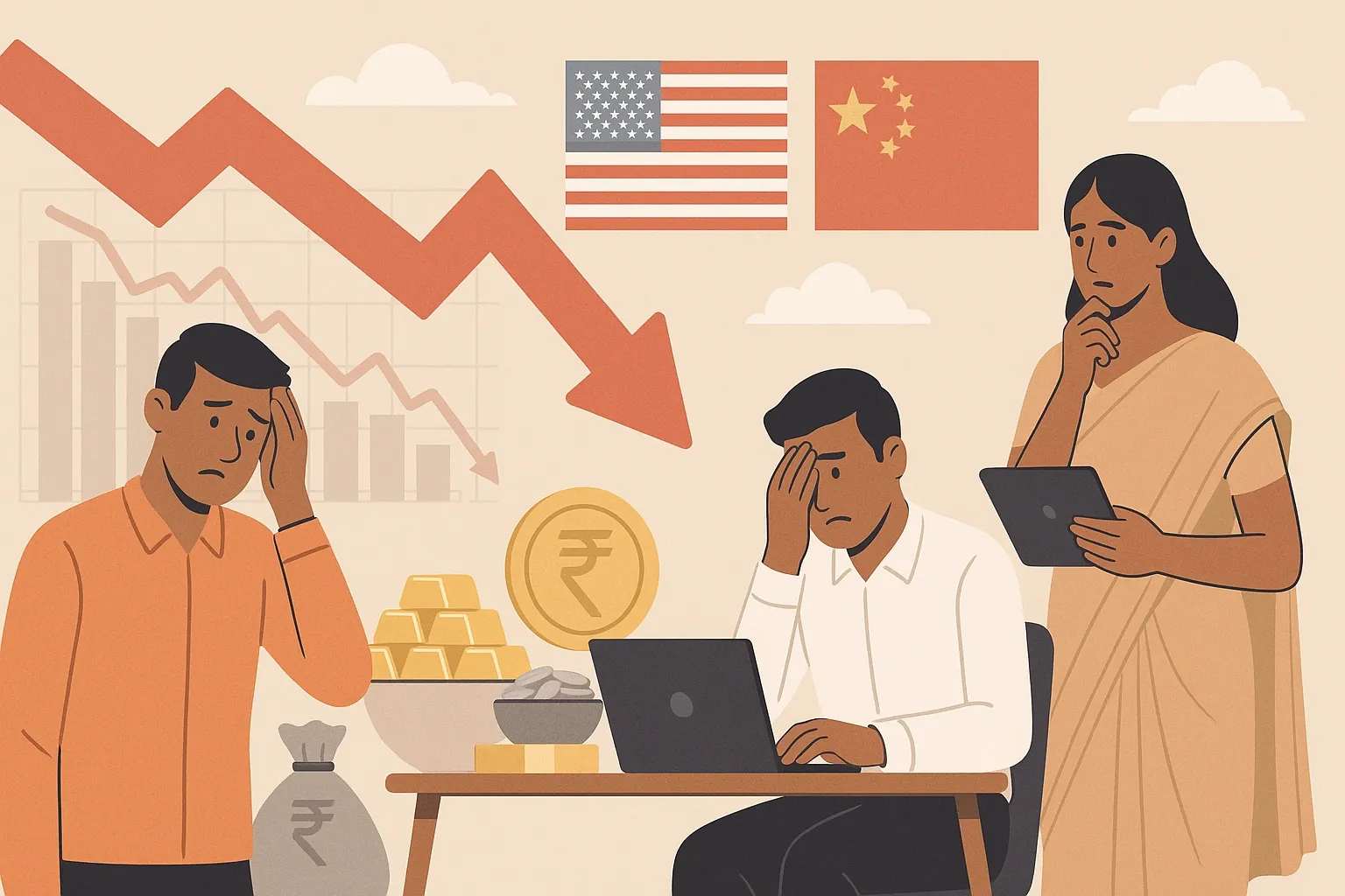 Nifty, Sensex Slide As Precious Metals Soar To All-time Highs Amid US-China Tensions