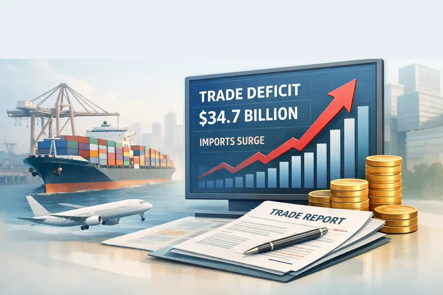 India’s-January-Trade-Deficit-Widens-To-$34.7-Billion-As-Imports-Surge Trade-Deficit-Widensto-$34.7-Billion