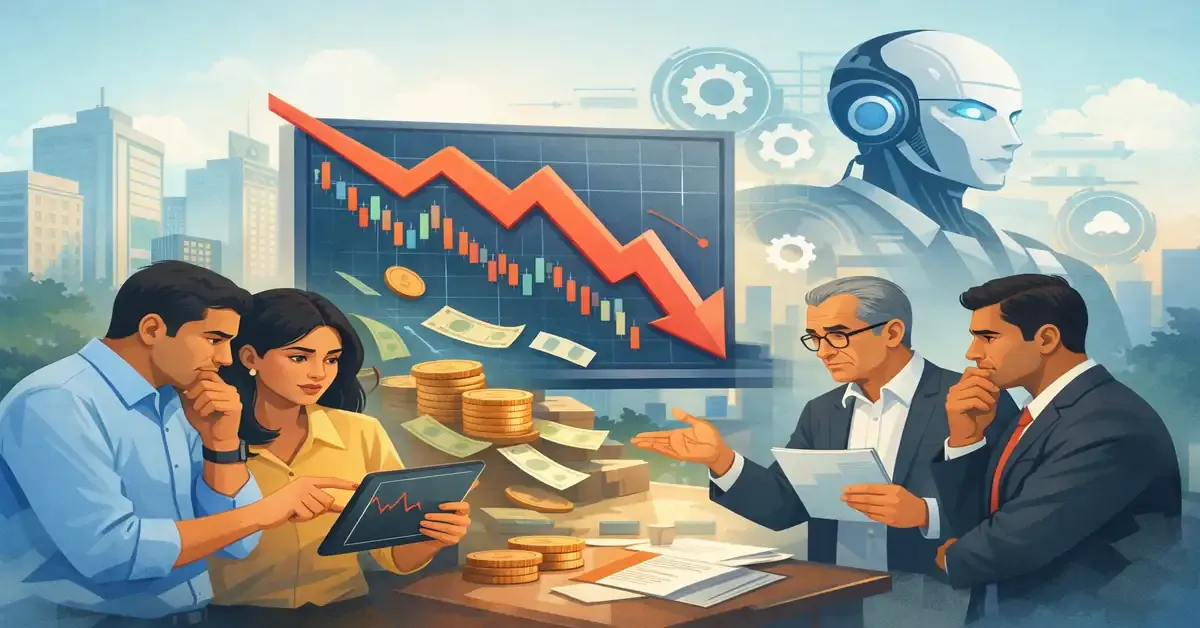 Indian-IT-Stocks-Slide-Up to-8-as-AI-Fears-Rattle-Markets infosys-wipro-tcs-it-stocks-fall-ai-fears