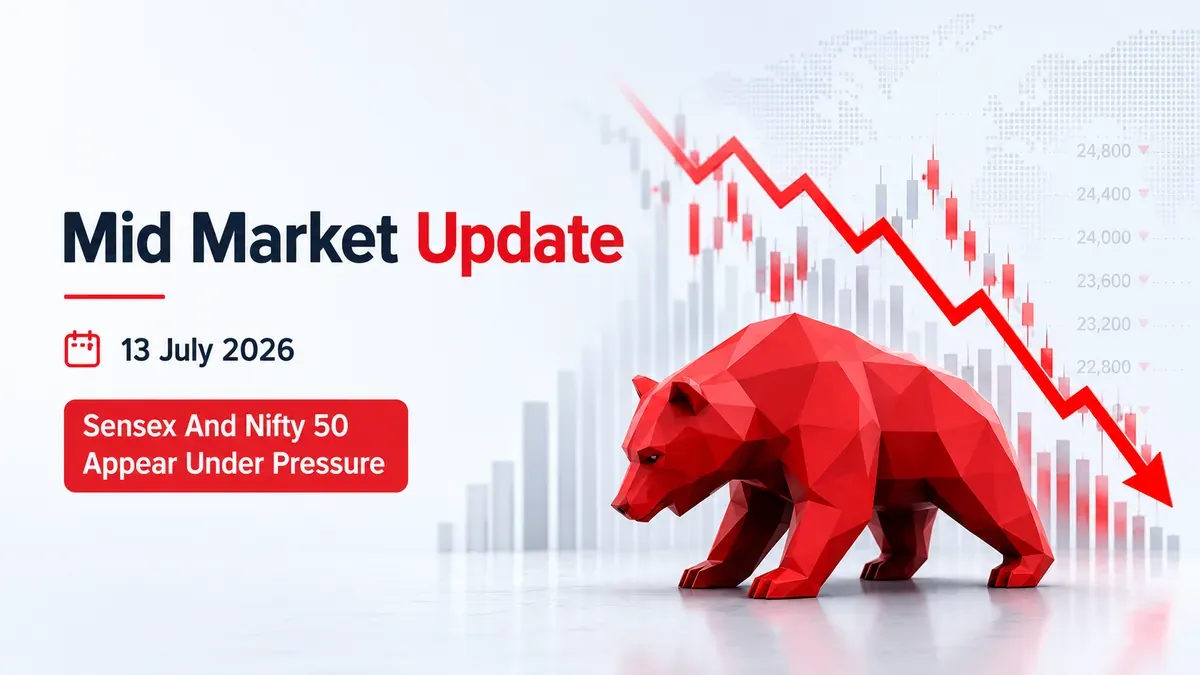 sensex nifty50 fall us iran tensions market midday Market Midday, 13 July 2026: Sensex And Nifty 50