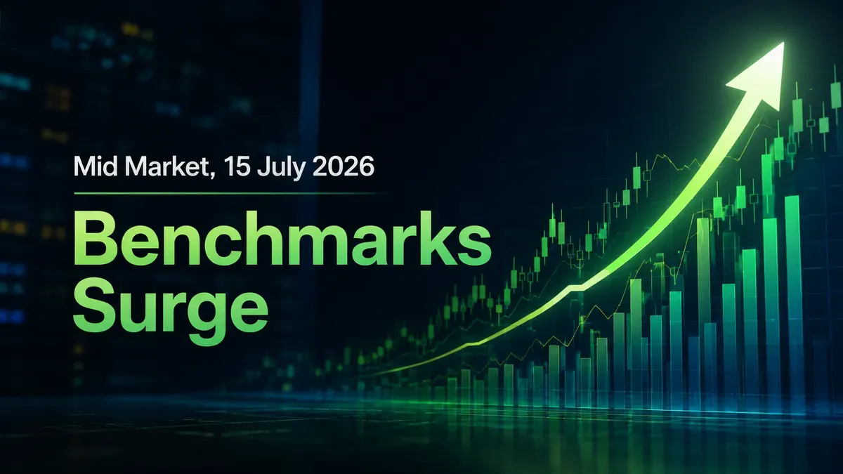 Market Midday, 15 July 2026: Benchmarks Trade In Green