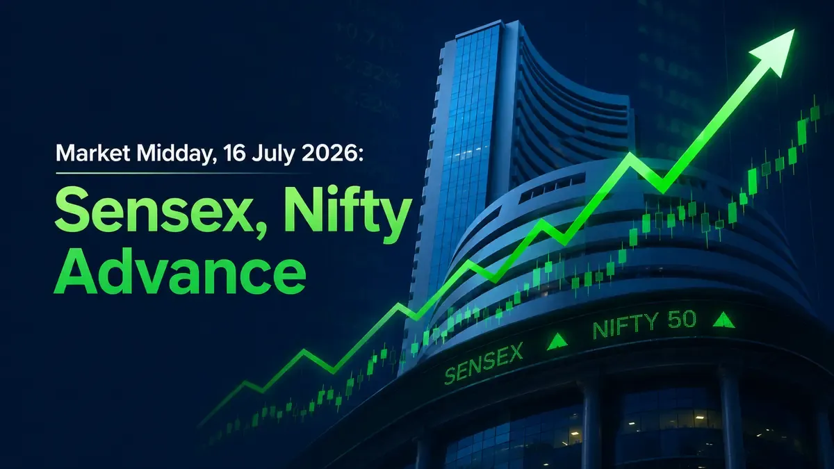 sensex nifty afternoon trade 16 july 2026 Market Midday, 16 July 2026