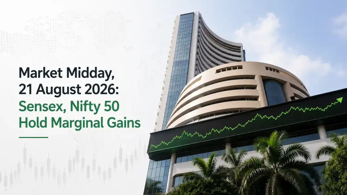 Market Midday, 21 August 2026: Sensex, Nifty 50 Trade Marginally Higher