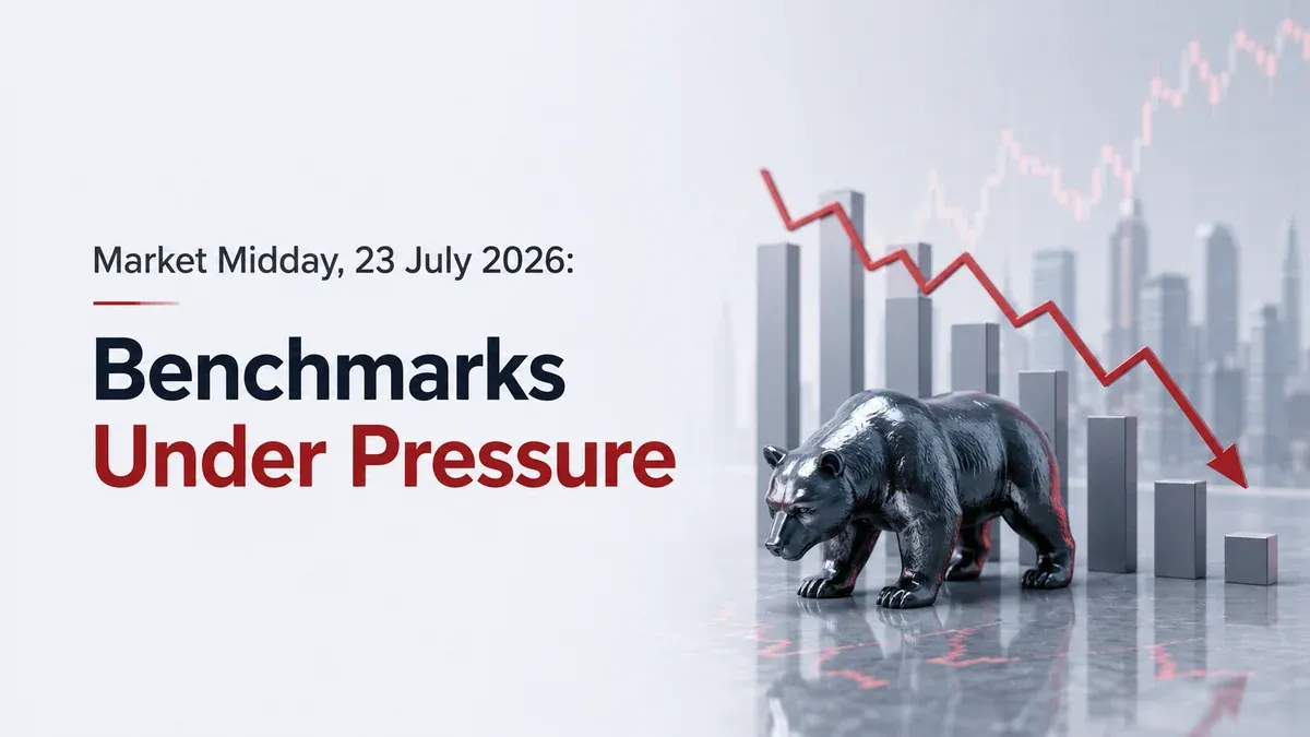 Market Midday, 23 July 2026: Sensex And Nifty Trade In The Red