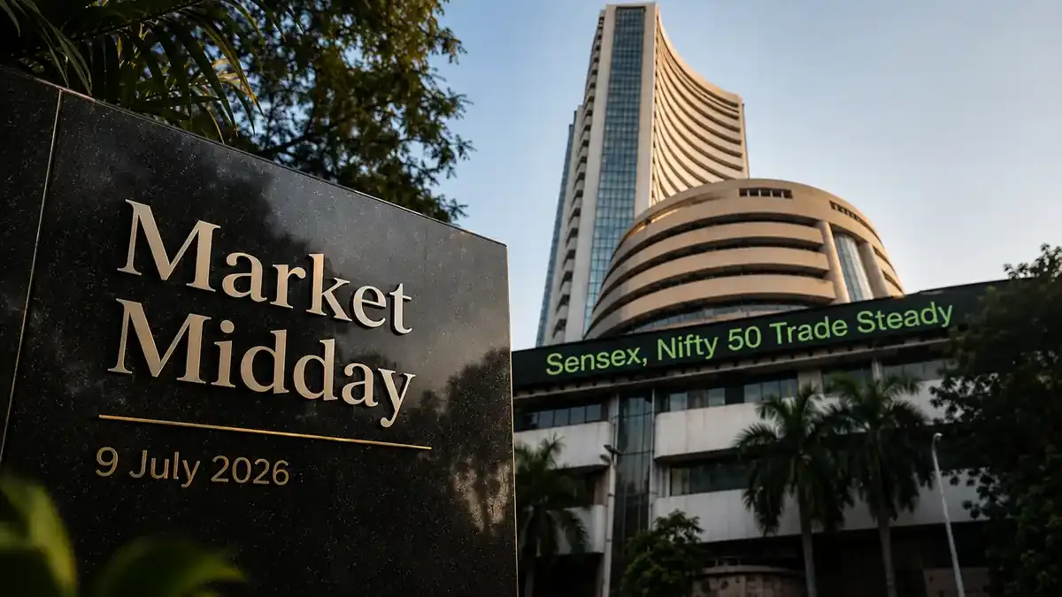 Market Midday, 9 July 2026: Sensex, Nifty 50 Hold Steady In Afternoon Trade