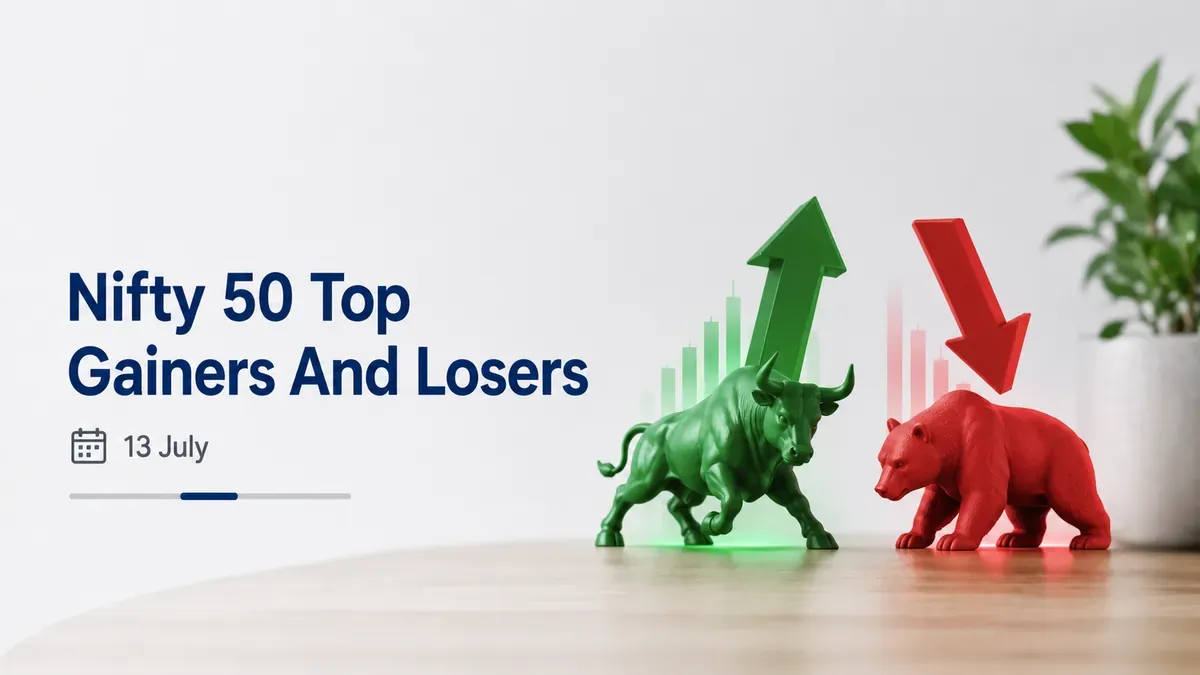 nifty 50 top gainers losers today 13 july 2026 Nifty 50 Top Gainers and Losers Today, July 13: TCS, HCLTech, Tech Mahindra Gain; Grasim