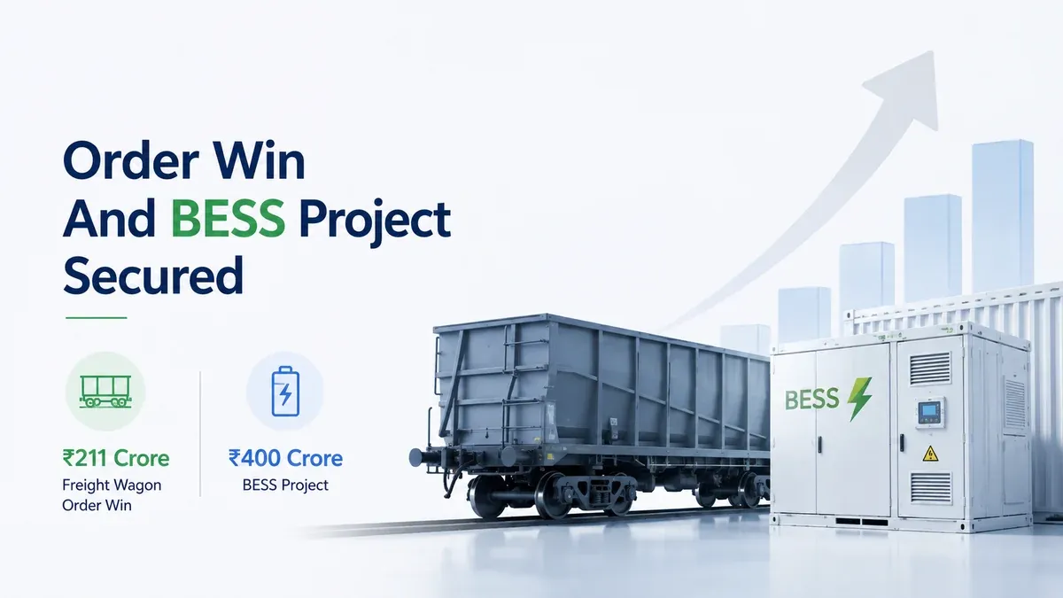jupiter wagons share rises 4 percent bess order book 500 crore Jupiter Wagons Shares Jump 4%