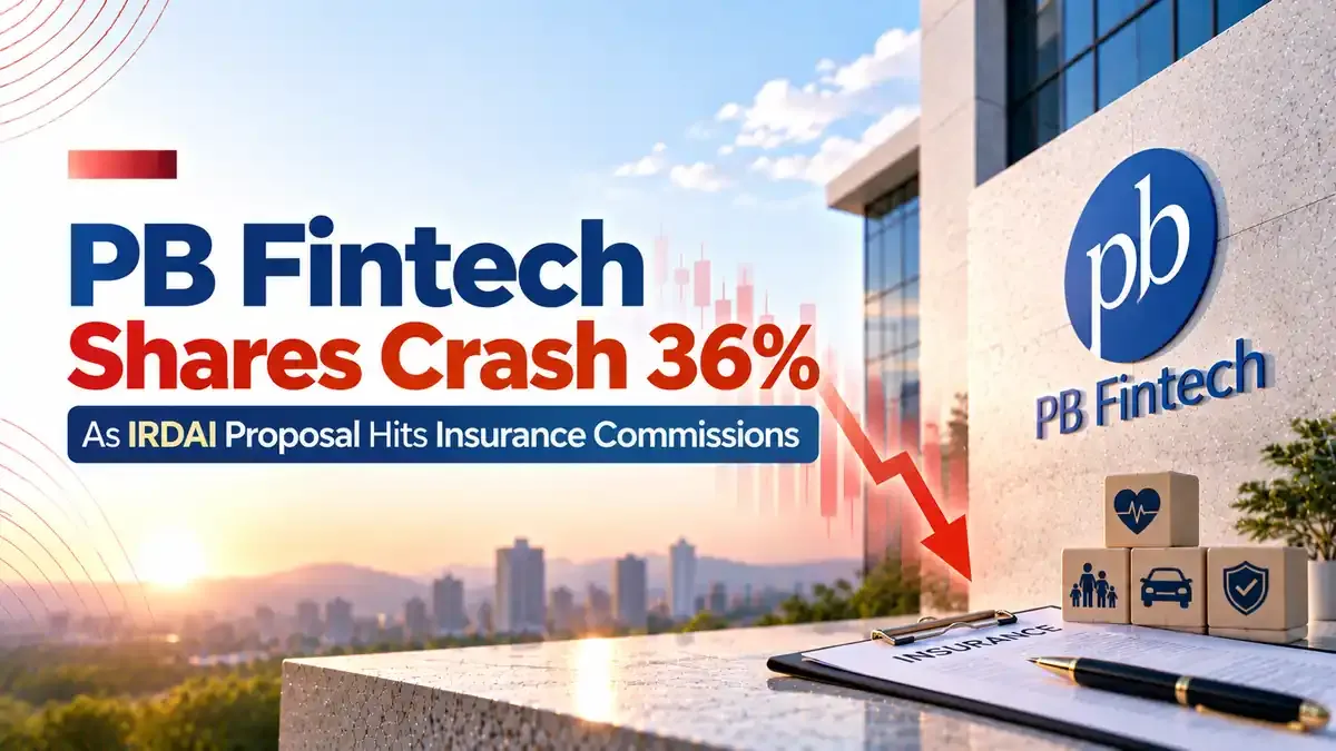 pb fintech share price falls 36 percent irdai commission proposal PB Fintech Shares Crash 36% As IRDAI Proposal Wipes Out ₹31,000 Crore Market Value, What To Watch Today