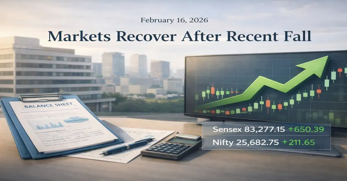 post-market-16-february-2026-market-rebounds-as-sensex-nifty-snap-two-day-fall sensex-and-nifty-snap-two-day-fall