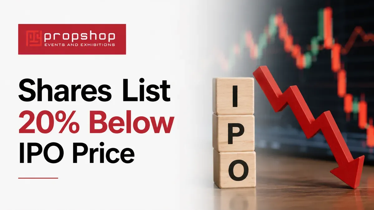 propshop events exhibitions shares list 20 below ipo price on nse sme Propshop Events & Exhibitions Shares