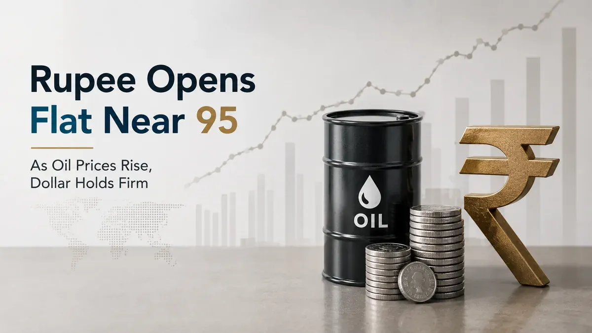indian rupee today opens near 95 dollar oil prices rbi Rupee Opens Flat Near 95 As Oil Prices Rise, Dollar Holds Firm