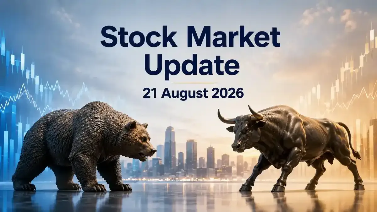 stock market update sensex nifty 21august 2026 Stock Market Update 21 August 2026: Sensex, Nifty 50 Trade Marginally Lower