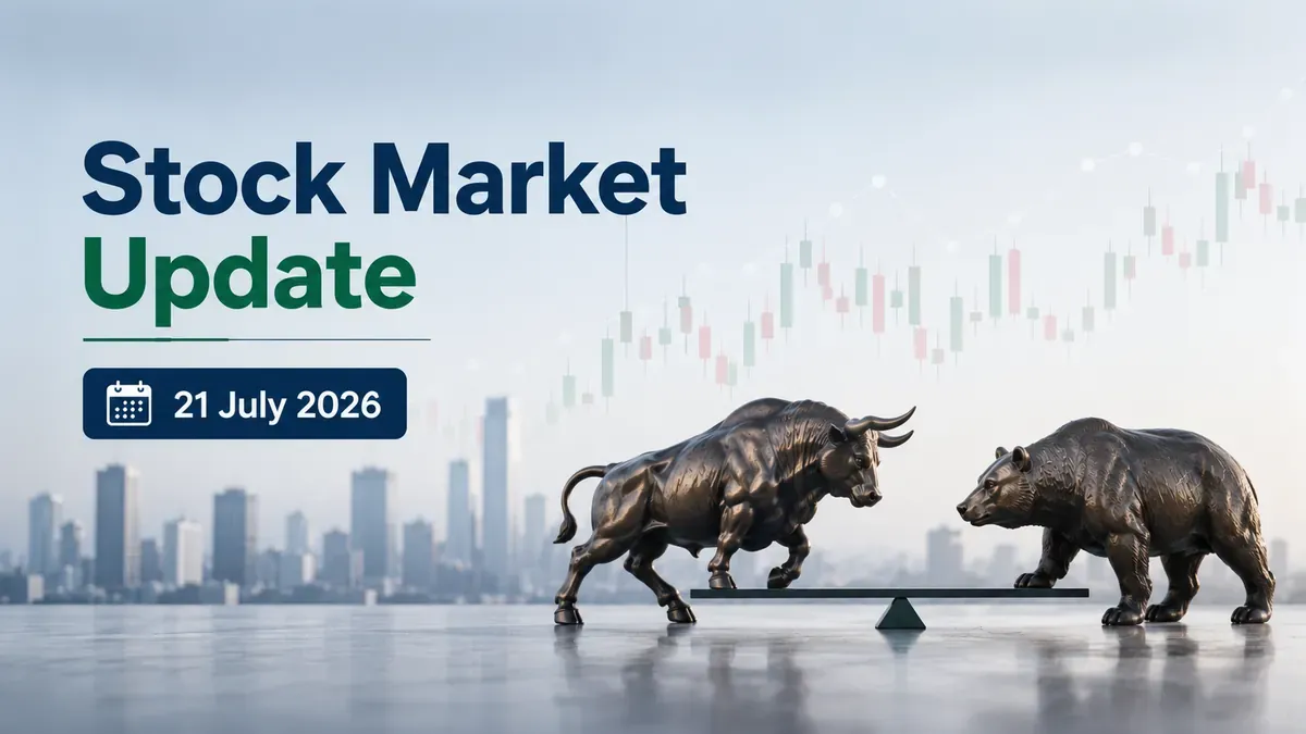 stock market update sensex nifty 21july 2026 Stock Market Update 21 July 2026: Sensex, Nifty 50 Trade Marginally Lower