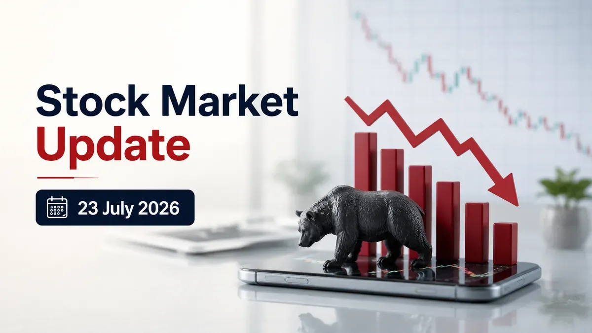 Stock Market Update 23 July 2026: Sensex Falls Over 300 Pts; Nifty 50 Below 24,000