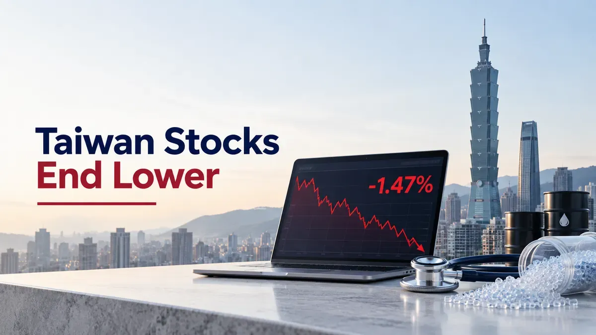 taiwan stocks fall 1.47 percent biotechnology medical care plastics Taiwan Stocks End Lower As Healthcare, Plastics Shares Weigh On Market