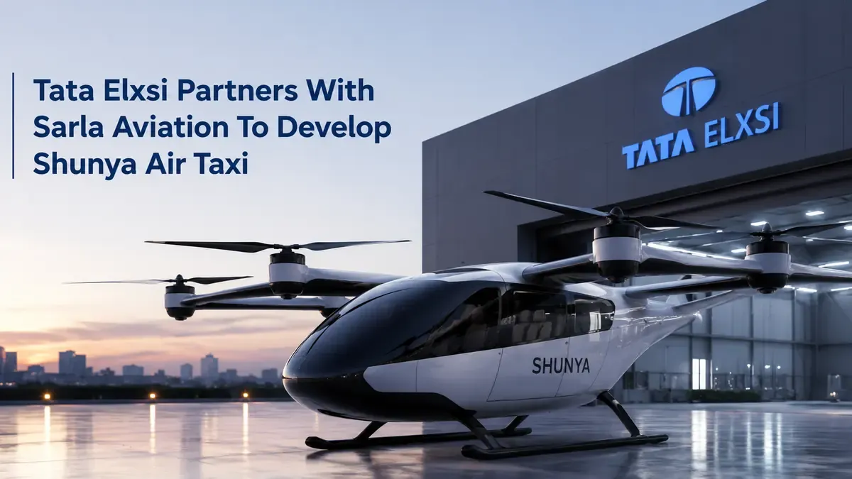 tata elxsi sarla aviation shunya air taxi Tata Elxsi Partners With Sarla Aviation To Develop Shunya Air Taxi