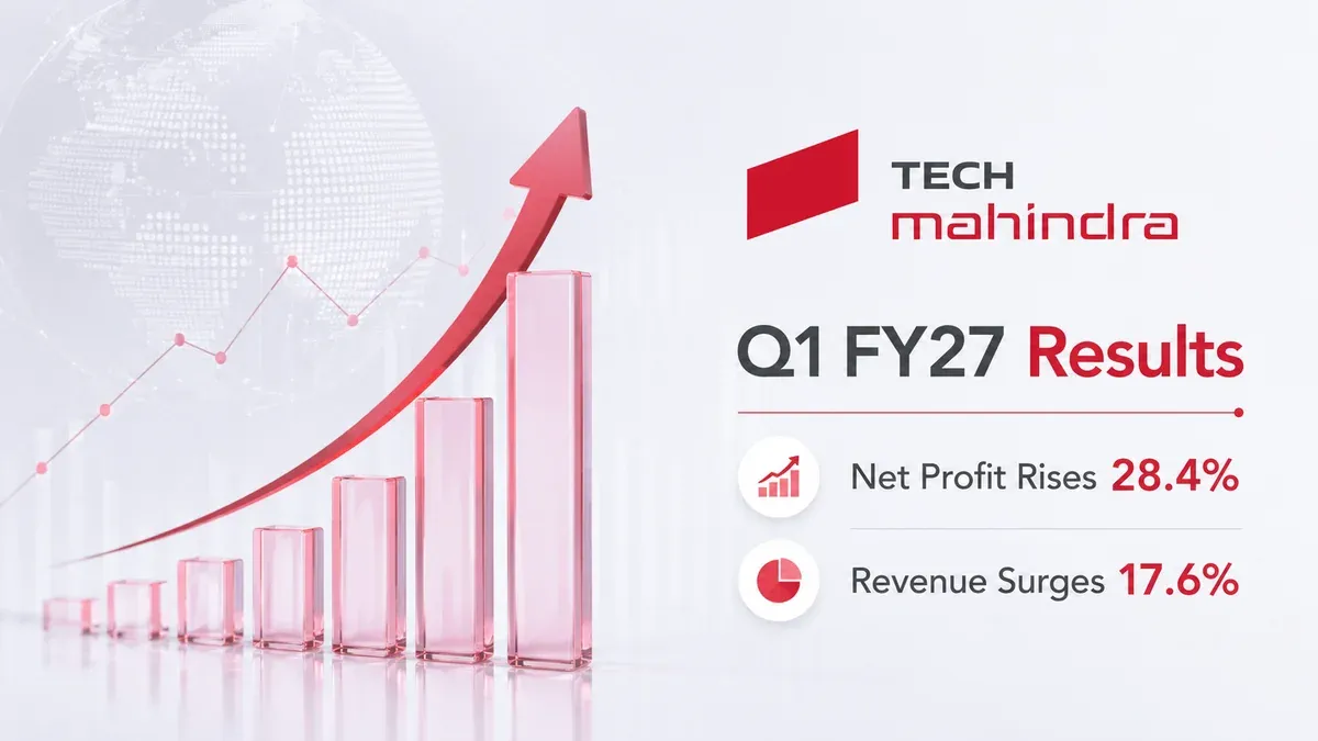 Tech Mahindra Q1 FY27 Results: Net Profit Rises 28.4%, Revenue Surges 17.6%; EBIT Margin Expands