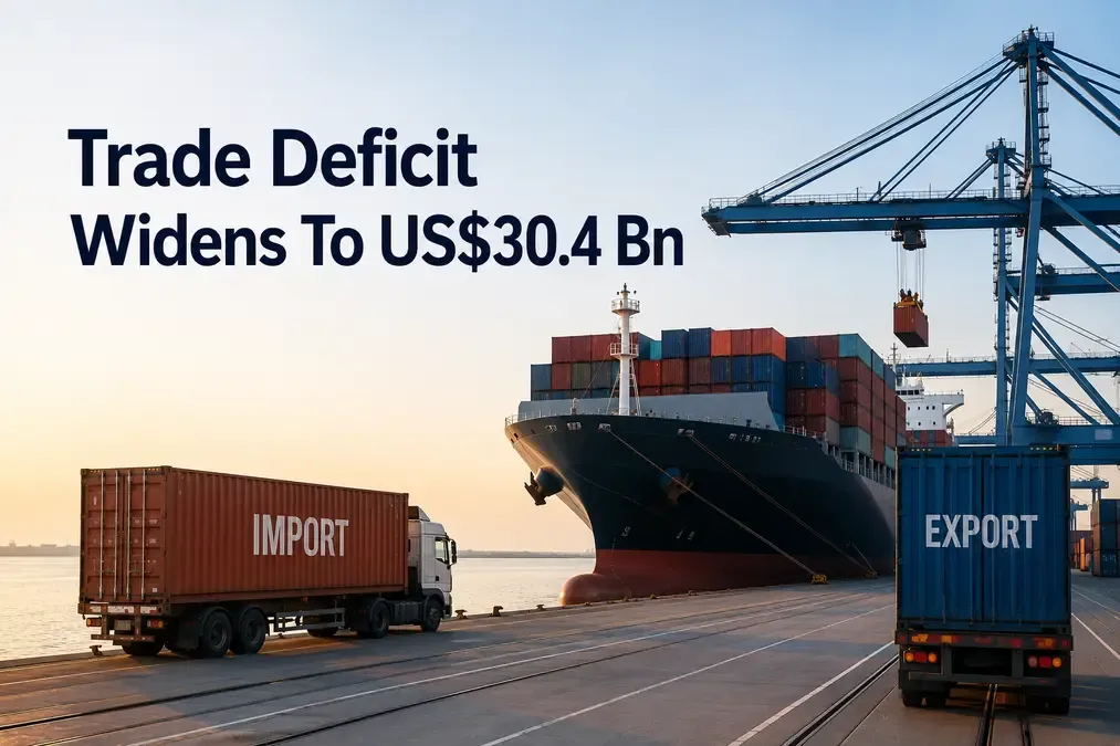 India’s Trade Deficit Widens To US$30.4 Billion In June