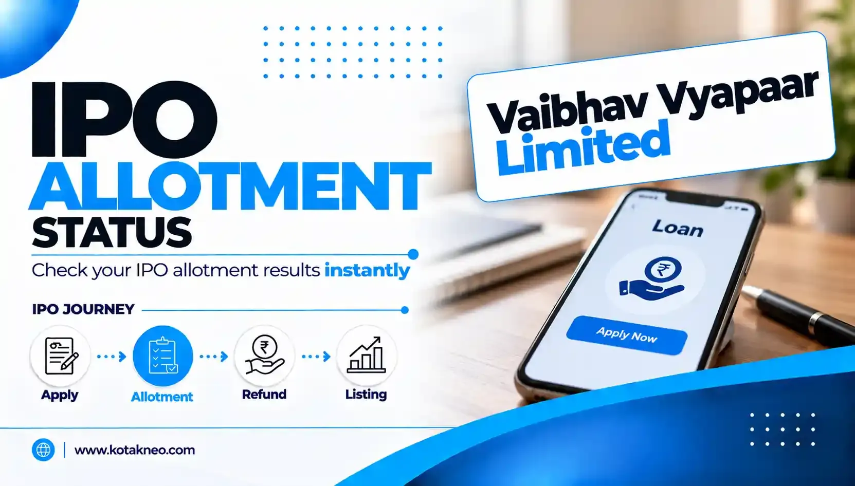 Vaibhav Vyapaar IPO Allotment Status: Check Online on Kfin Technologies & NSE SME for Live Updates