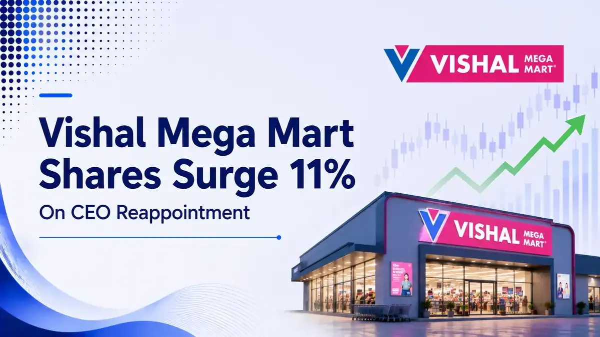 why vishal mega mart shares surge 11 percent ceo reappointment Vishal Mega Mart Shares Surge 11% On CEO Reappointment, Five-Year Term Extension