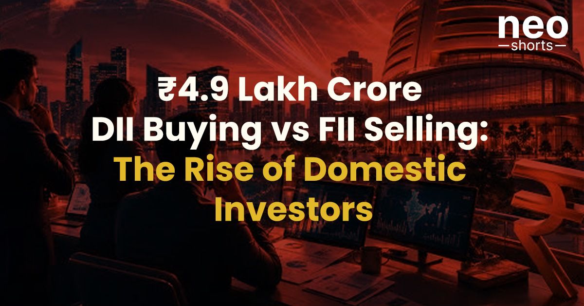 ₹4.9 Lakh Crore DII Buying vs FII Selling: The Rise of Domestic Investors ₹4.9 Lakh Crore DII Buying vs FII Selling: The Rise of Domestic Investors