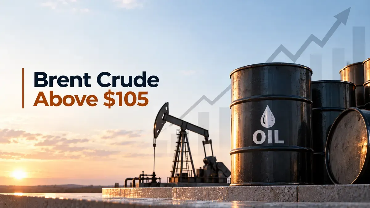 brent crude above 105 middle east supply disruptions oil market volatility key levels Brent crude above $105/barrel as Middle East supply disruptions keep oil markets volatile. Key levels to track