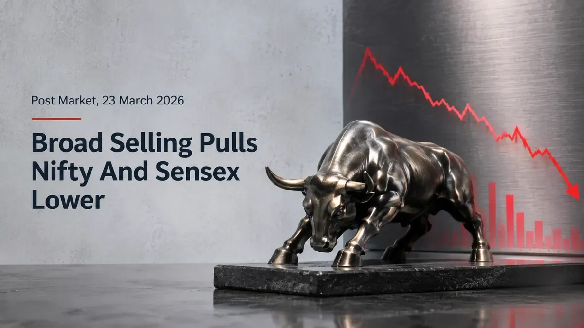 Post Market, 23 March 2026: Broad Selling Pulls Nifty And Sensex Lower