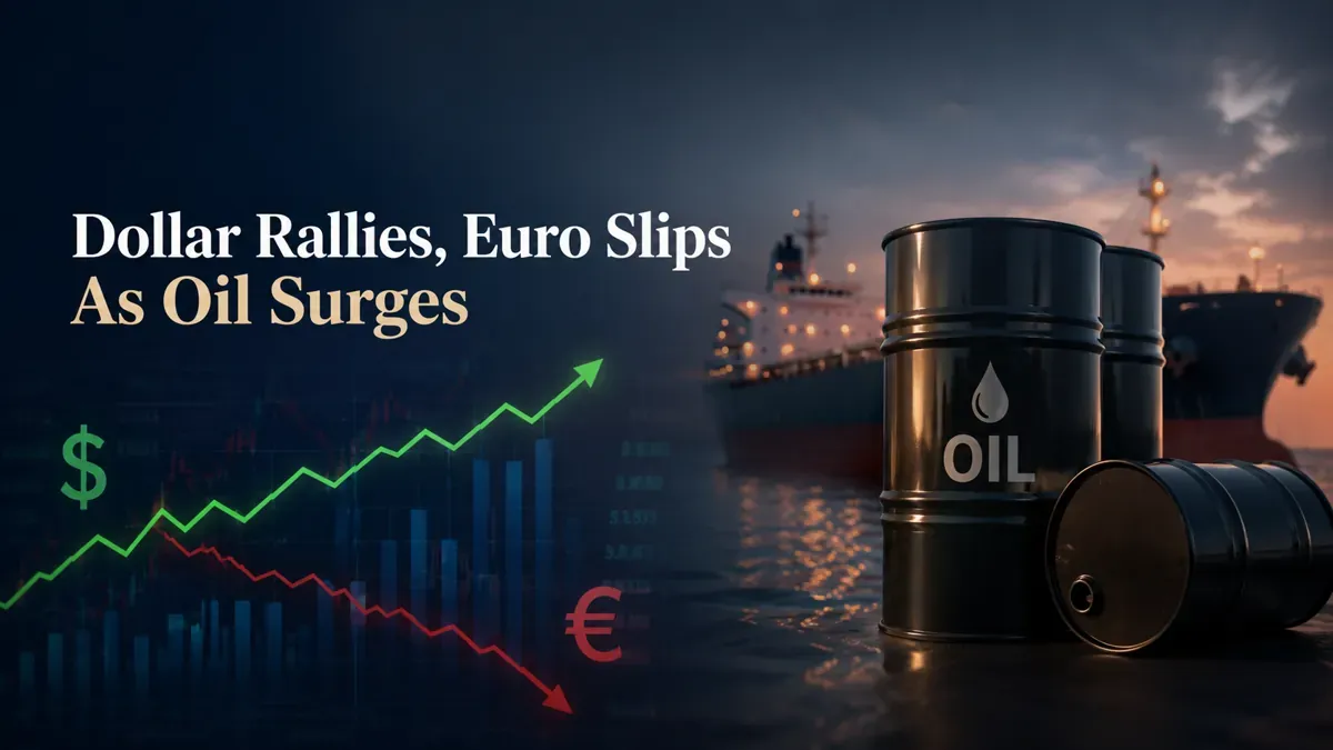 Dollar Rallies, Euro Slips as Iran Conflict Sparks Oil Surge