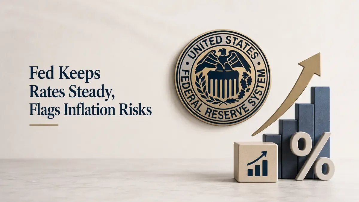 Fed Keeps Rates Steady, Flags Inflation Risks 