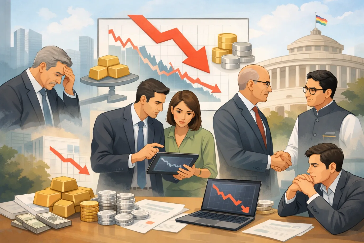 Why-Gold-and-Silver-Slumped-After-the-Union-Budget-2026 Gold-and-Silver-Prices-Drop-After-Budget-2026