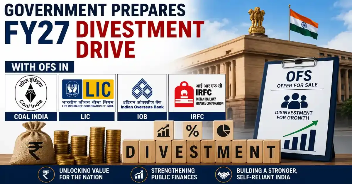 fy27-divestment-push-ofs-coal-india-lic-iob-irfc fy27-divestment-push-ofs
