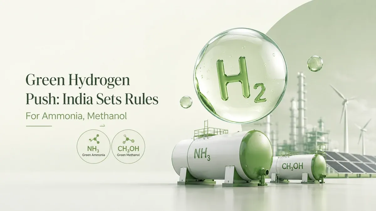 Green Hydrogen Push: India Sets Rules For Ammonia, Methanol