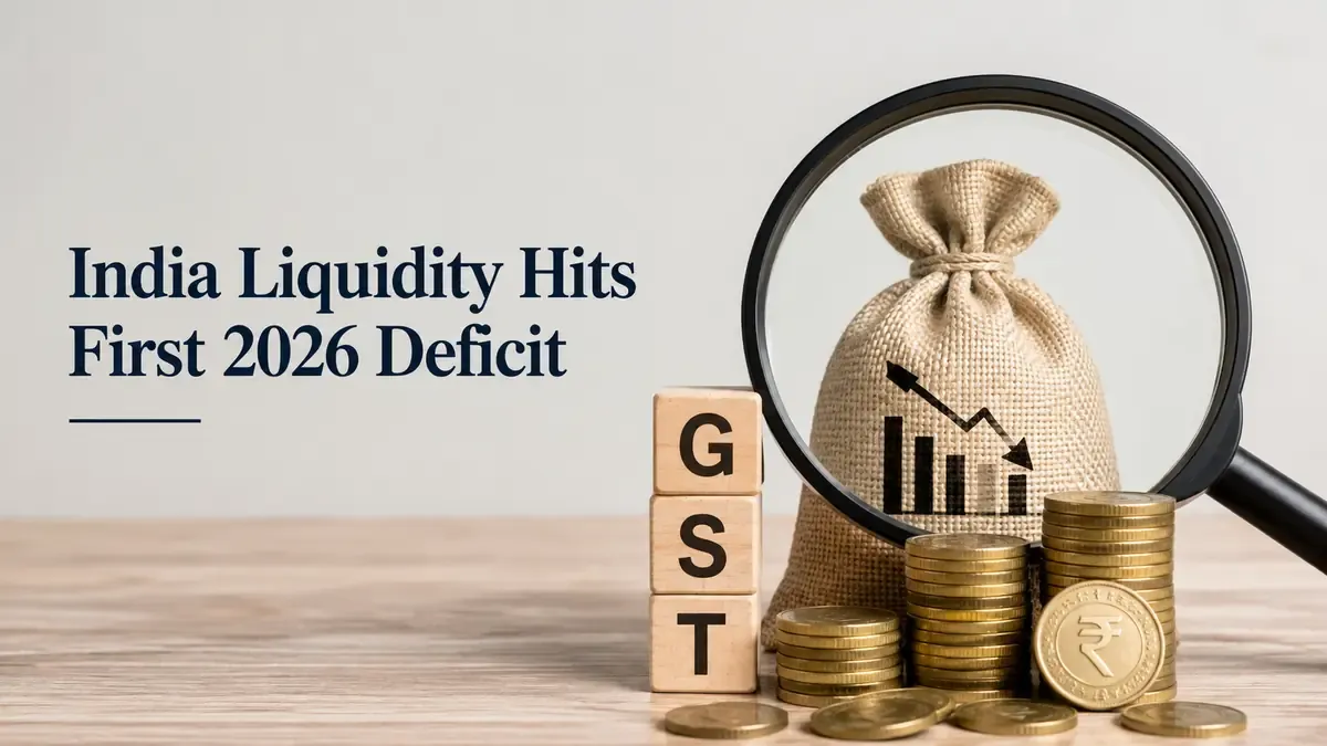 India Liquidity Hits First 2026 Deficit As GST And Advance Tax Payments Surge