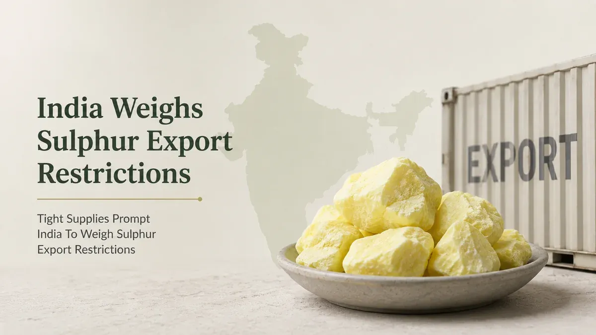 Tight Supplies Prompt India To Weigh Sulphur Export Restrictions
