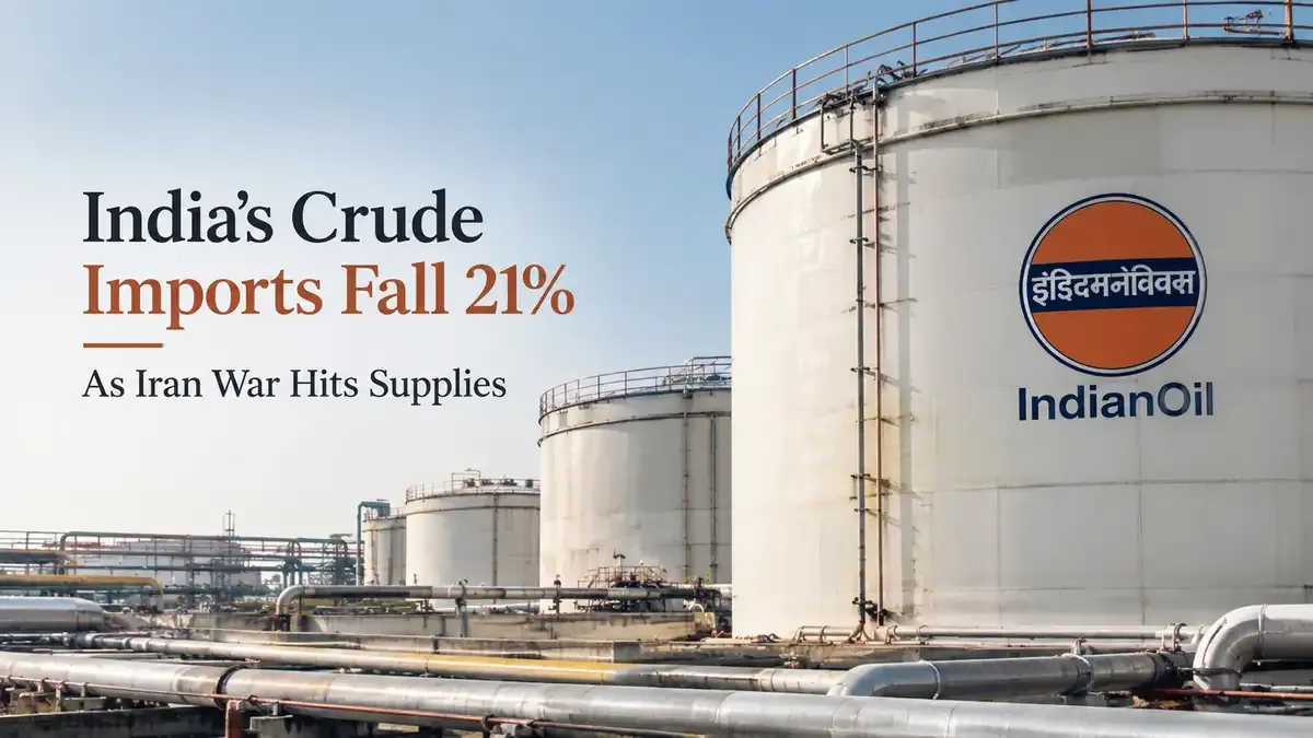 India’s Crude Imports Fall 21% As Iran War Hits Supplies; US Curbs Russian And Iranian Oil